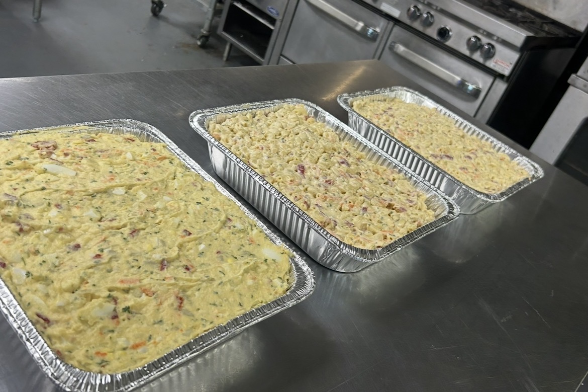 Fresh Puerto Rican salads prepared for catering